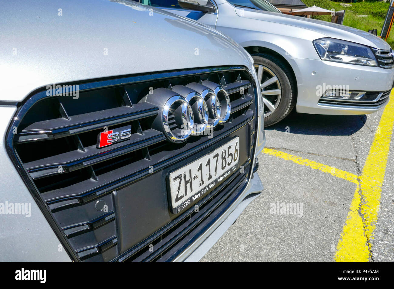 Deutsche auto Abzeichen, mit emission Skandal verwickelt Stockfoto