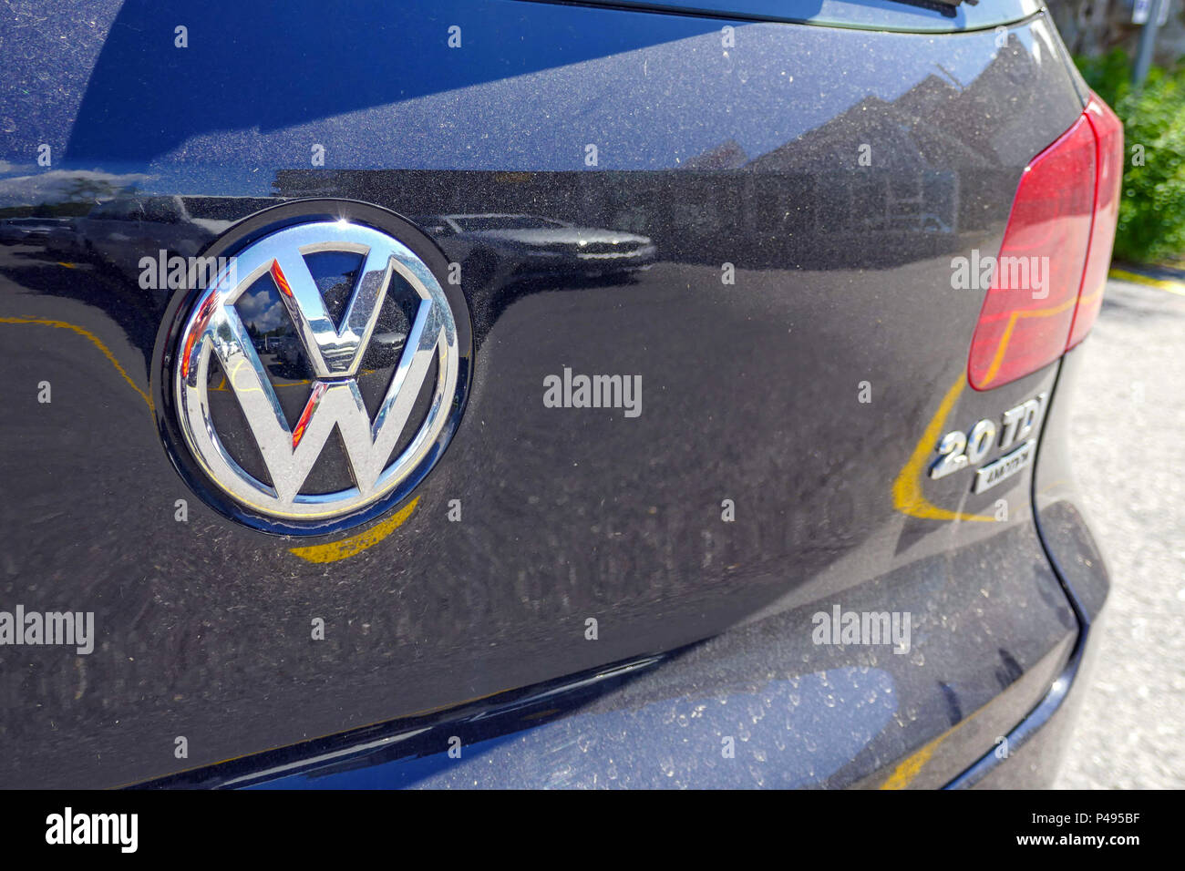 Deutsche auto Abzeichen, mit emission Skandal verwickelt Stockfoto