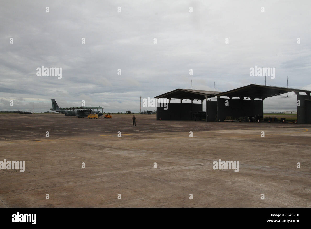 In CAMPO GRANDE, MS -27.03.2015-BASE AÉREA DE CAMPO GRANDE-Base aérea de Campo Grande, helicopteros e o chamado de Avião Transporte Amazonas. (Foto: Gustavo MAgnusson/Fotoarena) Stockfoto