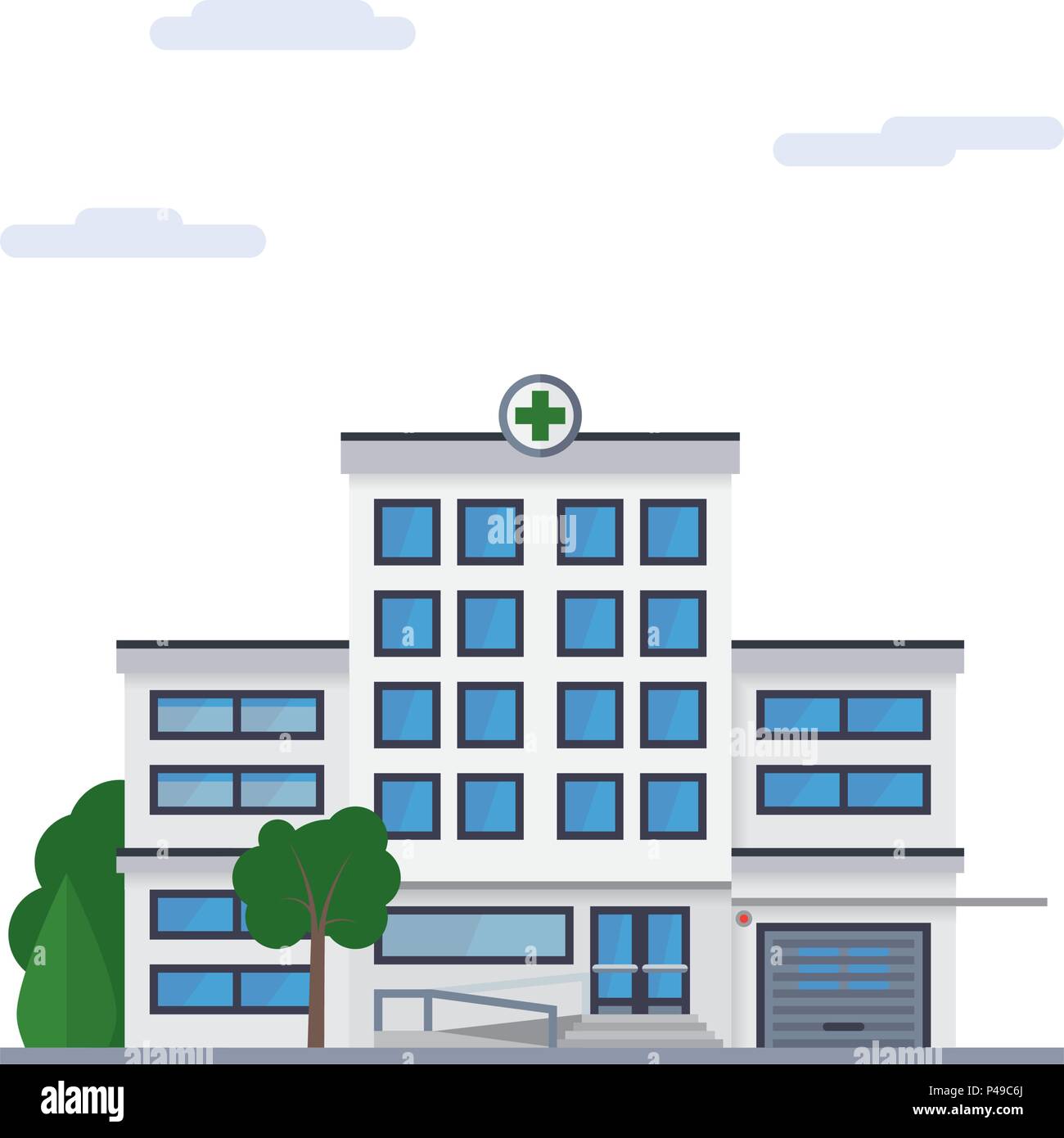 Isolierte vektor Ikone des modernen Krankenhaus Gebäude Stock Vektor
