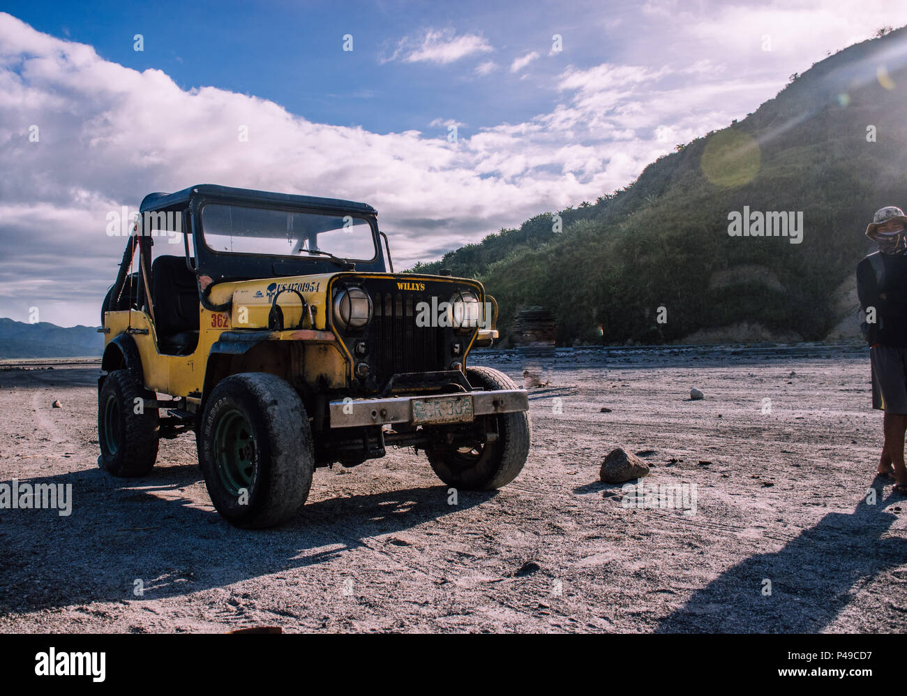 Ein schönes Bild von einem Sandisk Jeep in Mt. Pinatubo Stockfoto