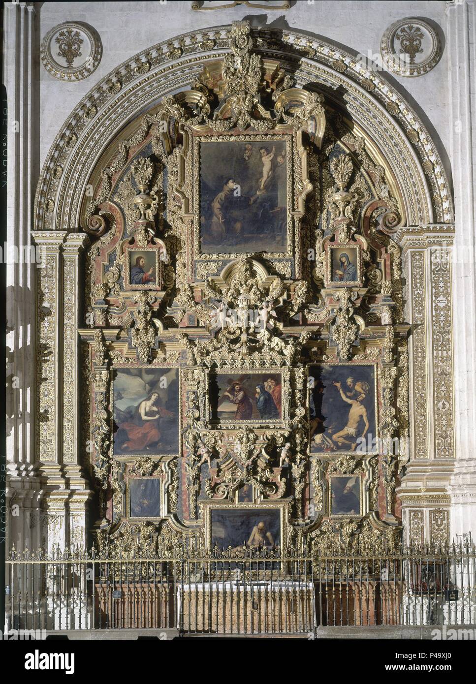 CAPILLA DE JESUS NAZARENO - retablo. Autor: Alonso Cano (1601-1667). Lage: CATEDRAL - INTERIEUR, Granada, Spanien. Stockfoto