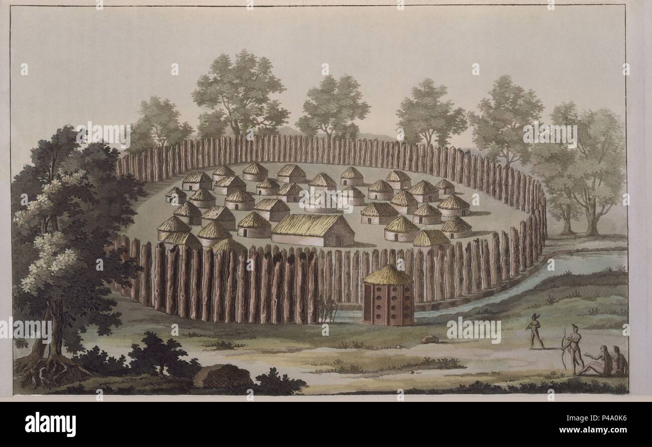 TIPOS Y COSTUMBRES - CIUDAD DE INDIOS DE LA FLORIDA - L-56. Lage: Biblioteca Nacional - COLECCION, MADRID, SPANIEN. Stockfoto