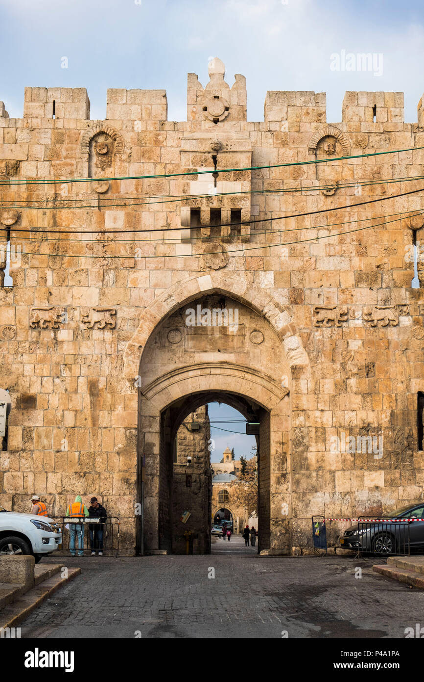 Lions Gate, Jerusalem, Israel, Naher Osten Stockfoto