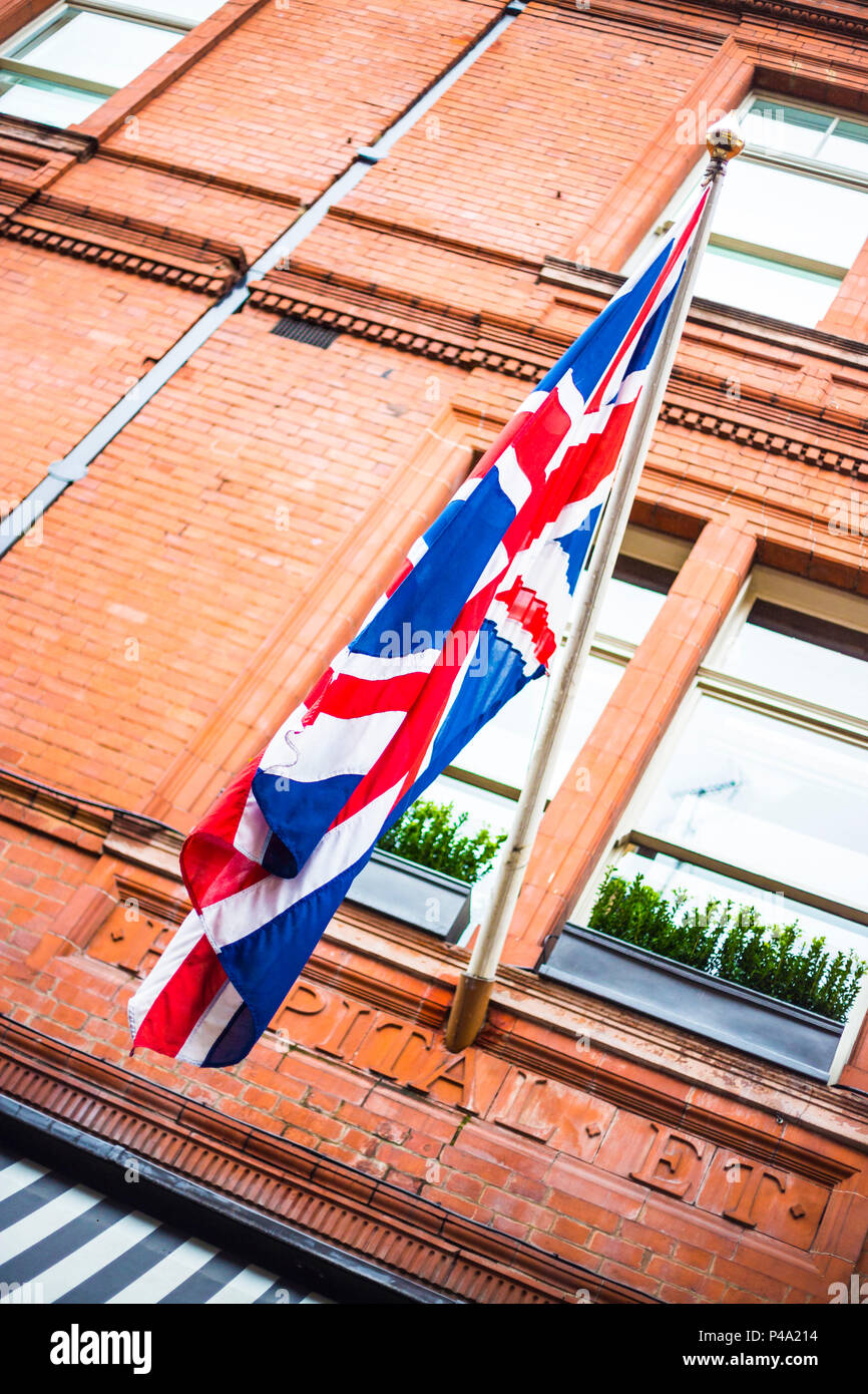 Großbritannien Flagge. London, Vereinigtes Königreich. Stockfoto