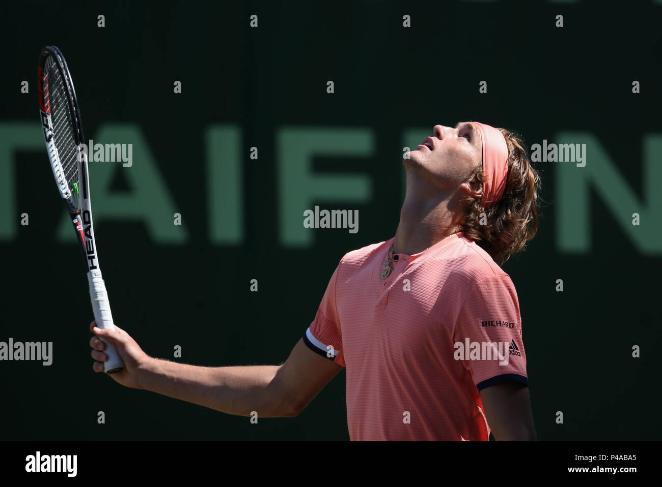 Halle, Deutschland. 21 Juni, 2018. 21.06.2018, Nordrhein-Westfalen, Halle: Tennis, ATP-Tour, Doppel, Herren, Viertelfinale. Alexander Zverev aus Deutschland in Aktion gegen Puetz und Struff aus Deutschland. Credit: Friso Gentsch/dpa/Alamy Leben Nachrichten Quelle: dpa Picture alliance/Alamy leben Nachrichten Stockfoto