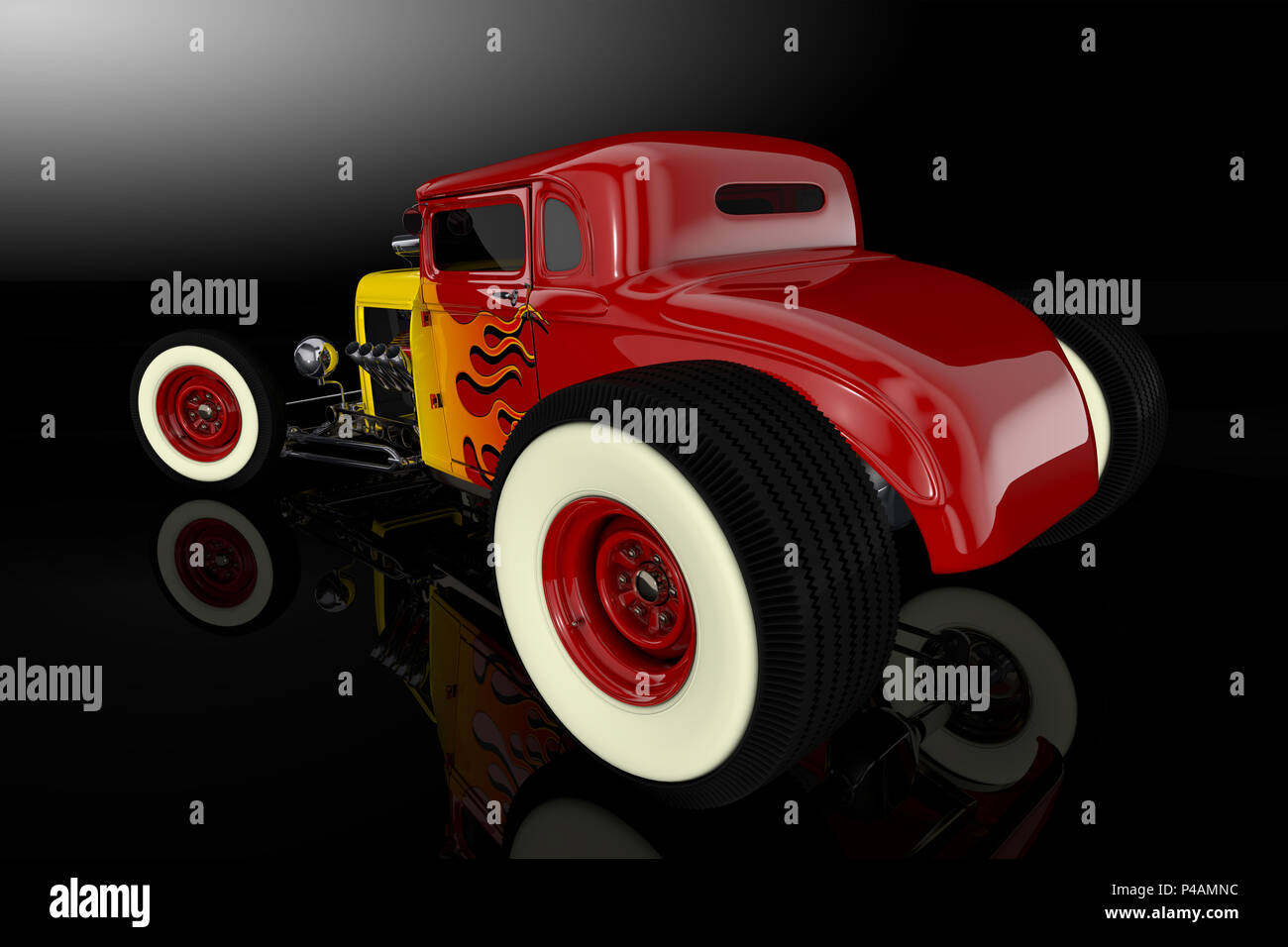 Hot Rod 3D-Rendering Stockfoto