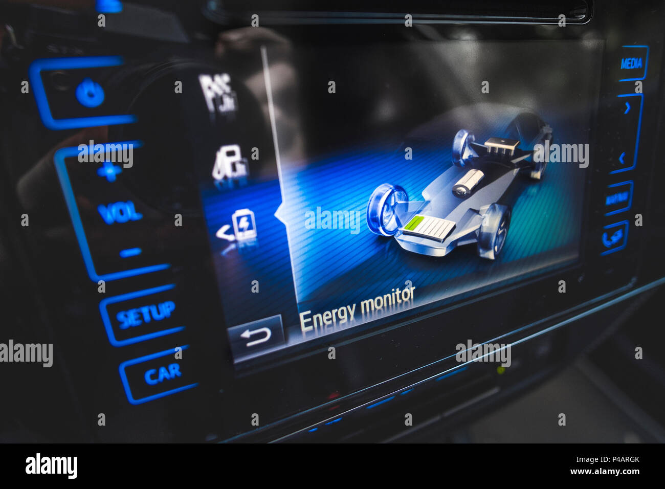 Energie Überwachung hybrid Auto Stockfoto