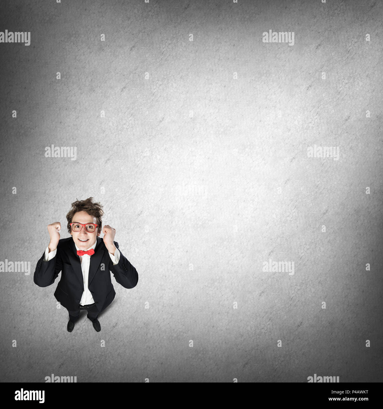 Lustige Perspektive Mensch Stockfoto