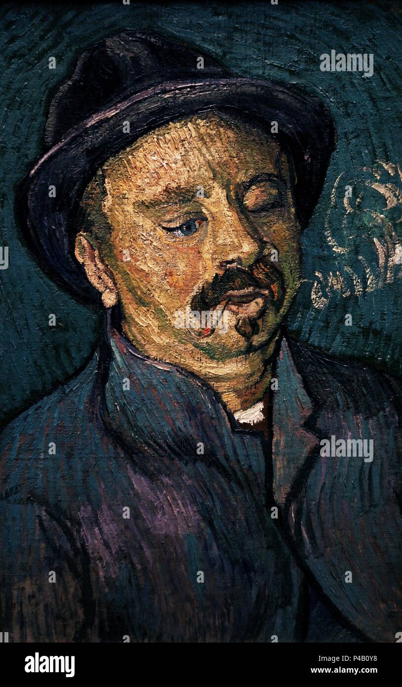Niederländische Schule. Porträt einer One-Eyed Menschen. 1888. Öl auf Leinwand (56 x 36,5 cm). Amsterdam, Van Gogh Museum. Autor: Vincent van Gogh (1853-1890). Ort: Van Gogh Museum, Amsterdam, HOLANDA. Stockfoto