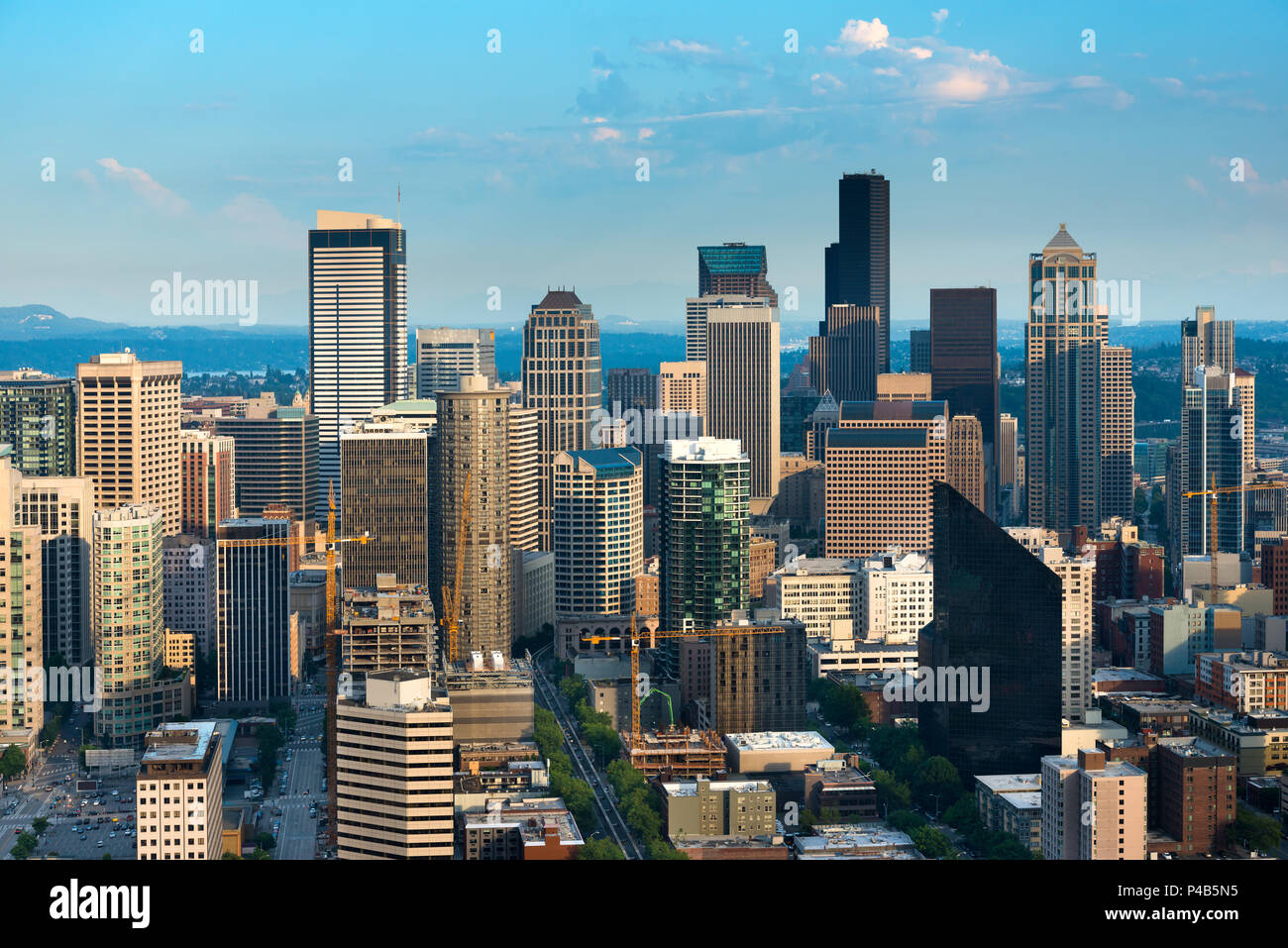 Skyline von Downtown Seattle, Washington State, USA Stockfoto