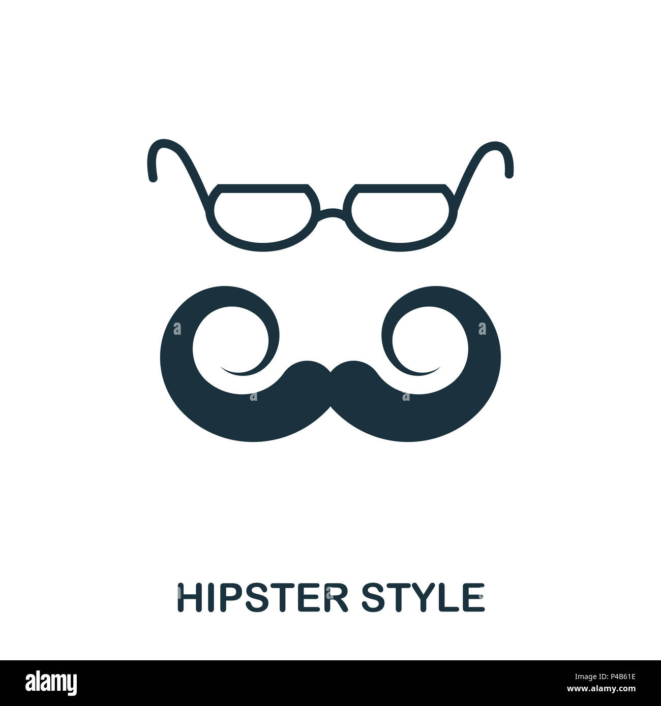 Hüfthose Style Icon. Flat Style Icon Design. UI. Abbildung: hipster Style Icon. Piktogramm isoliert auf Weiss. Fertig in web design, Anwendungen, Software, Druck verwenden. Stockfoto