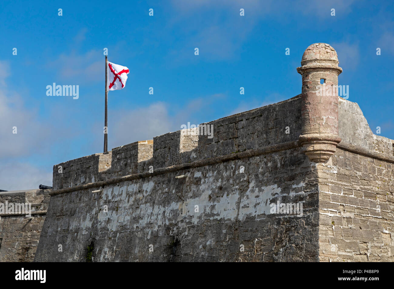 St. Augustine, Florida - Castillo de San Marcos National Monument. Die spanische gebaut Das fort Im späten 17. Jahrhundert. Es wurde später von Briti belegt Stockfoto