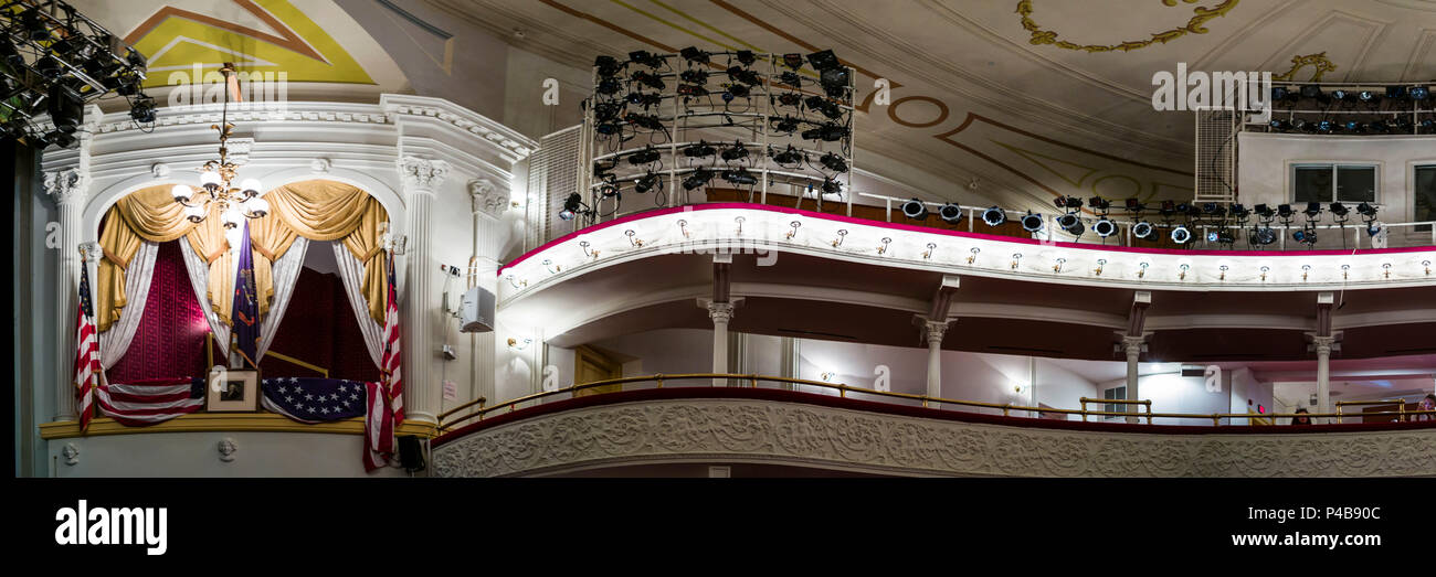 USA, District of Columbia, Washington, Ford's Theater, Ort der Ermordung von Präsident Abraham Lincoln, Presidential theater Box Stockfoto