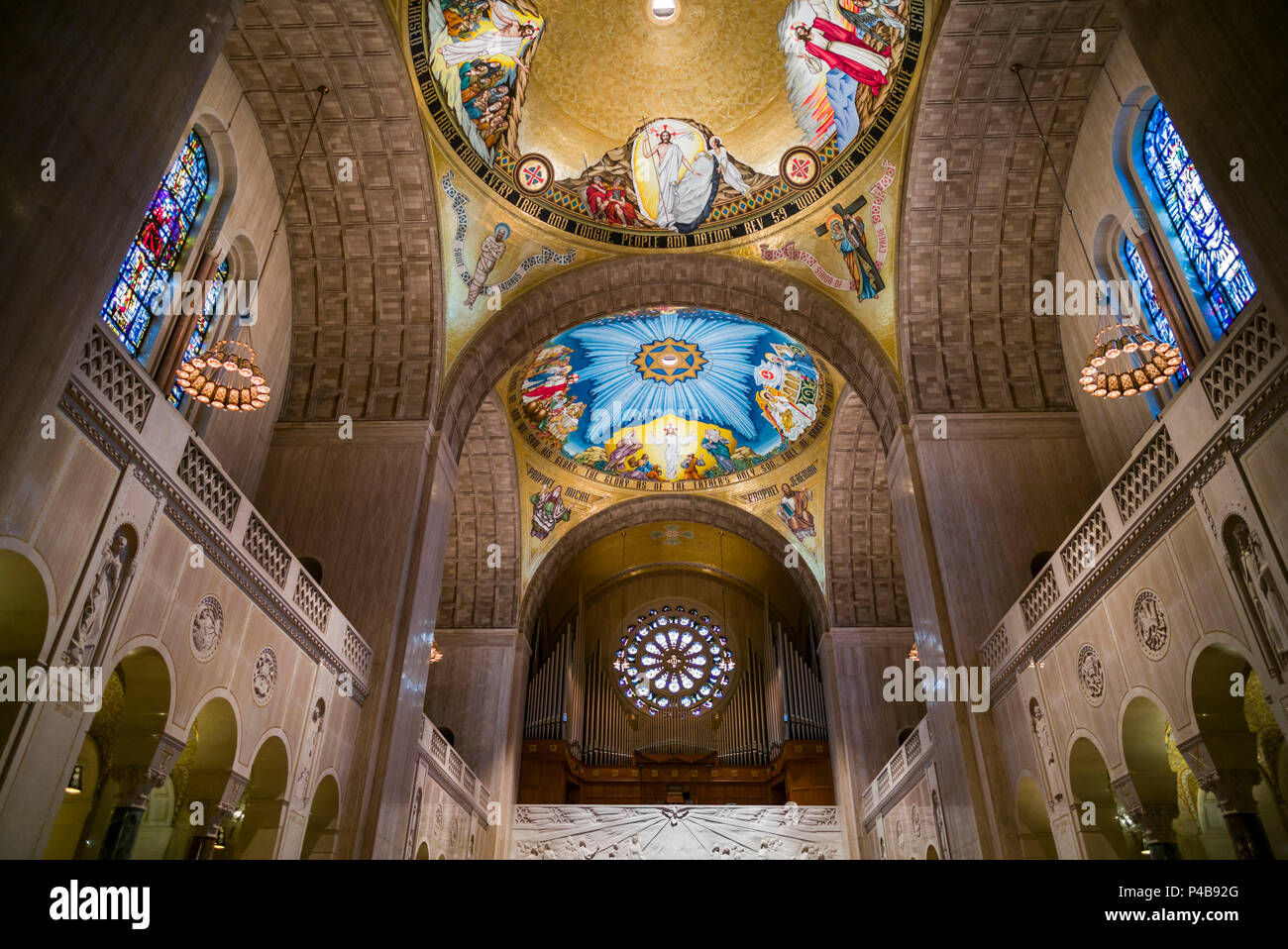 USA, District of Columbia, Washington, Basilika Nationalheiligtum der Unbefleckten Empfängnis, Anbauteile innen Stockfoto