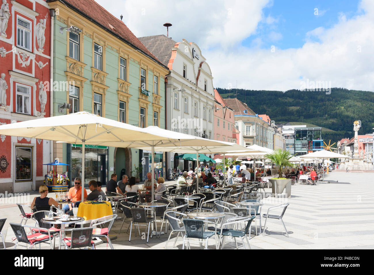 Leoben, Hauptplatz, Haus, Hacklhaus Hochsteiermark, Steiermark, Steiermark, Österreich Stockfoto