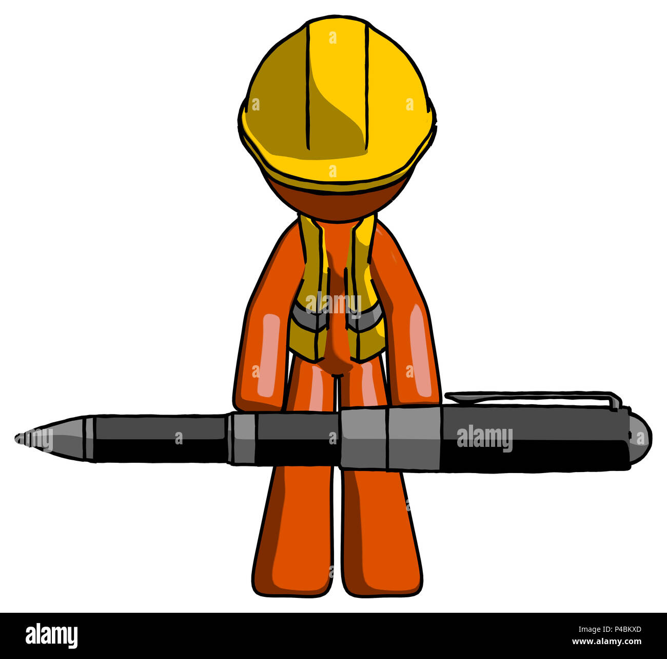 Orange Bauarbeiter Auftragnehmer Mann die wahre Stärke in der Verstand ist. Arbeiten für Schriftsteller. Stockfoto