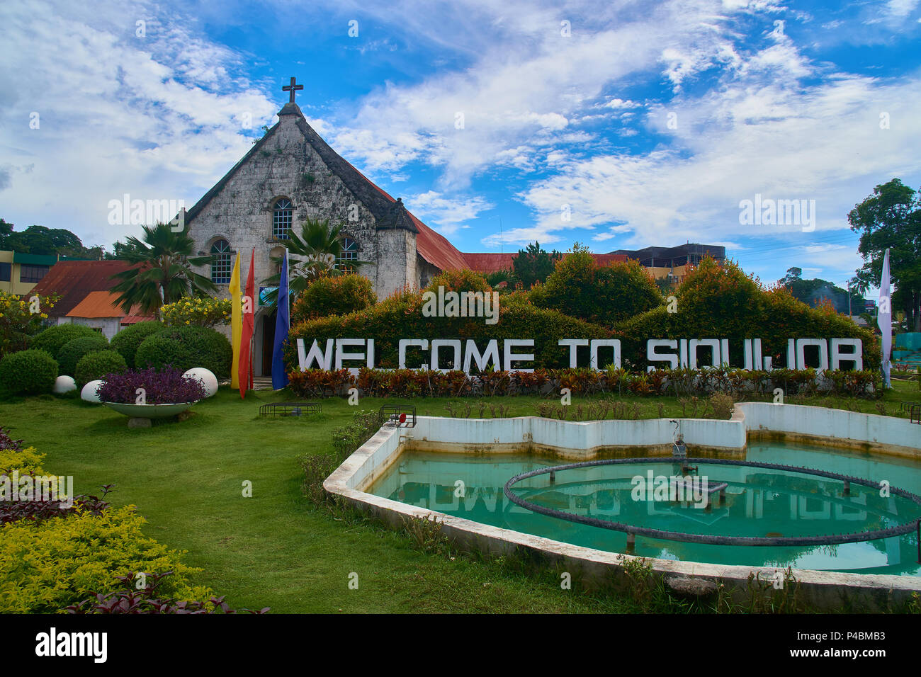 Alte Kirche auf der Insel Siquijor auf den Philippinen Stockfoto