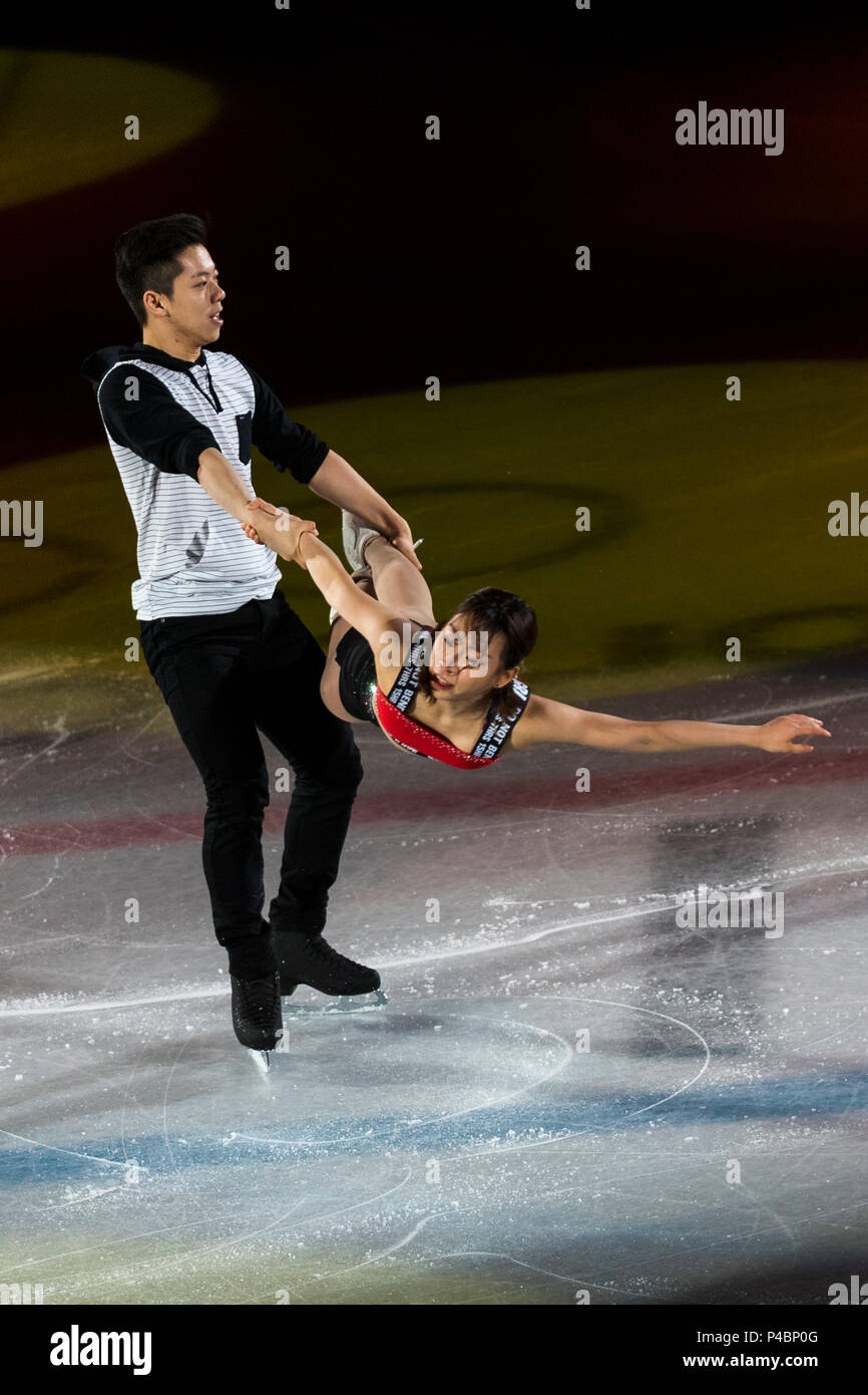 Kim Kyueun/Kam Alex Kang Chan (KOR) durchführen an den Eiskunstlauf Gala-Ausstellung bei den Olympischen Winterspielen PyeongChang 2018 Stockfoto