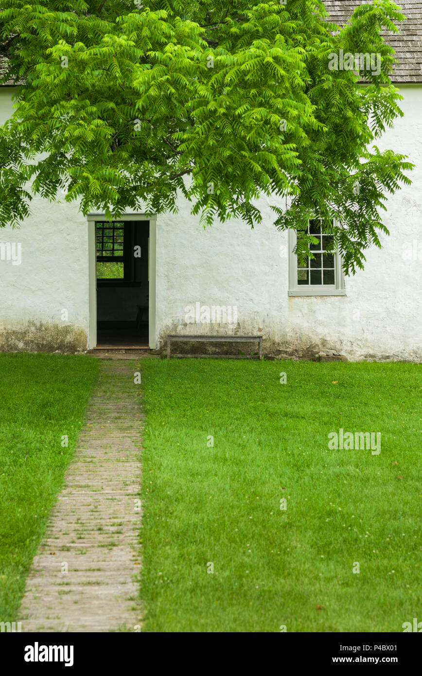 USA, Pennsylvania, Elverson, Hopewell Furnace National Historic Site, Anfang des 18. Jahrhunderts eisenerzeugung Plantage, Haus Tenant, außen Stockfoto