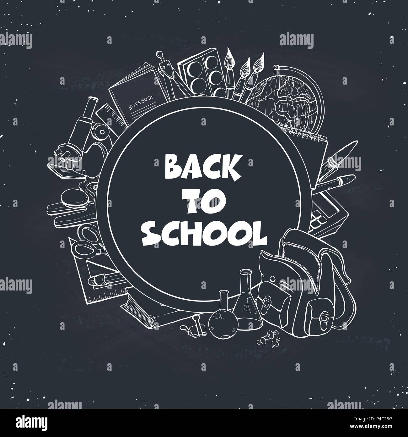 Zurück zu Schule Zusammensetzung Stock Vektor