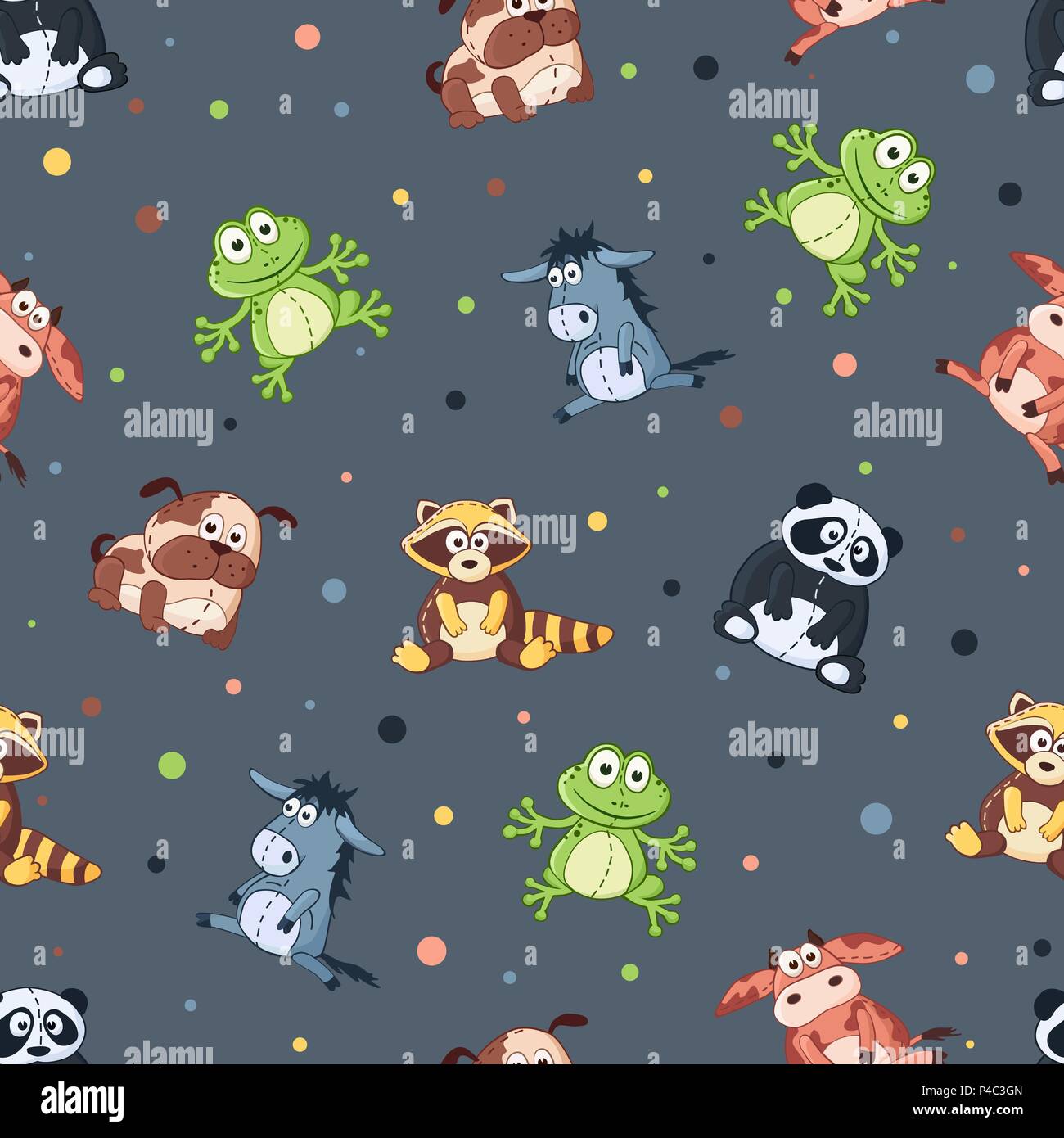 Cartoon Tiere Muster Stock Vektor