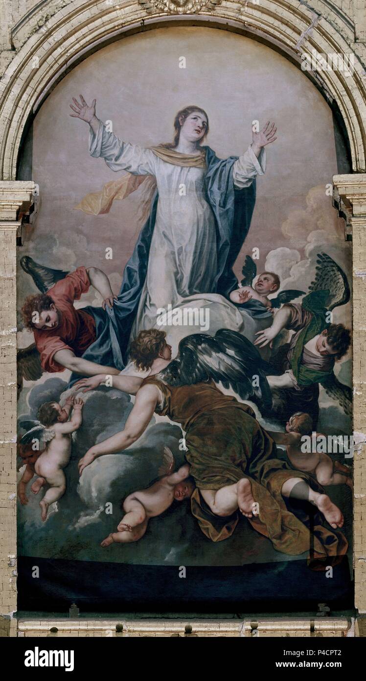 ASUNCION DE LA VIRGEN DE EL ALTAR BÜRGERMEISTER - SIGLO XVII-O/L - 451 x 252 - BARROCO ESPAÑOL. Autor: Alonso Cano (1601-1667). Lage: CATEDRAL - Museo Diocesano, Granada, Spanien. Stockfoto