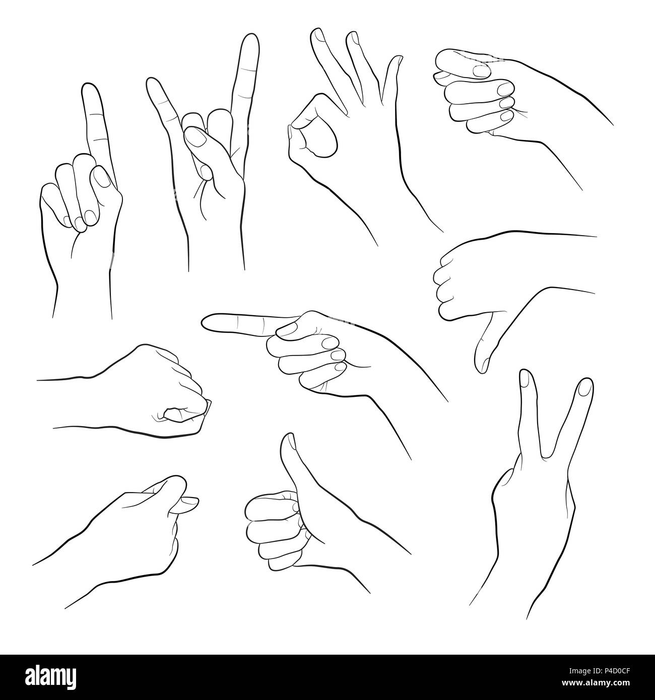 Menschliche Gesten Sammlung Stock Vektor
