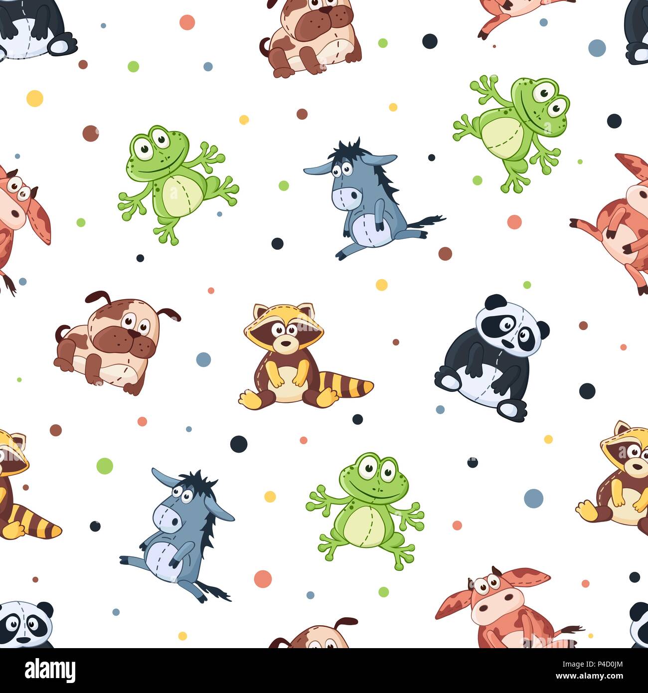 Cartoon Tiere Muster Stock Vektor