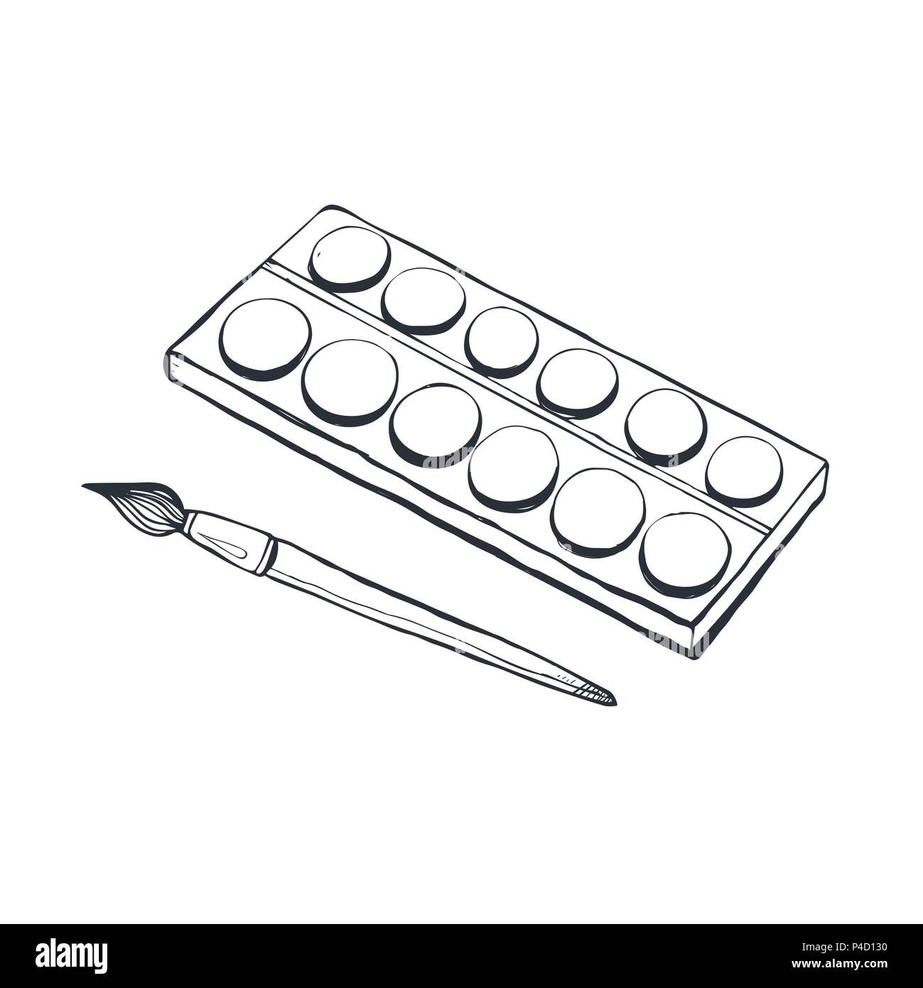 Farben Skizze isoliert Stock Vektor