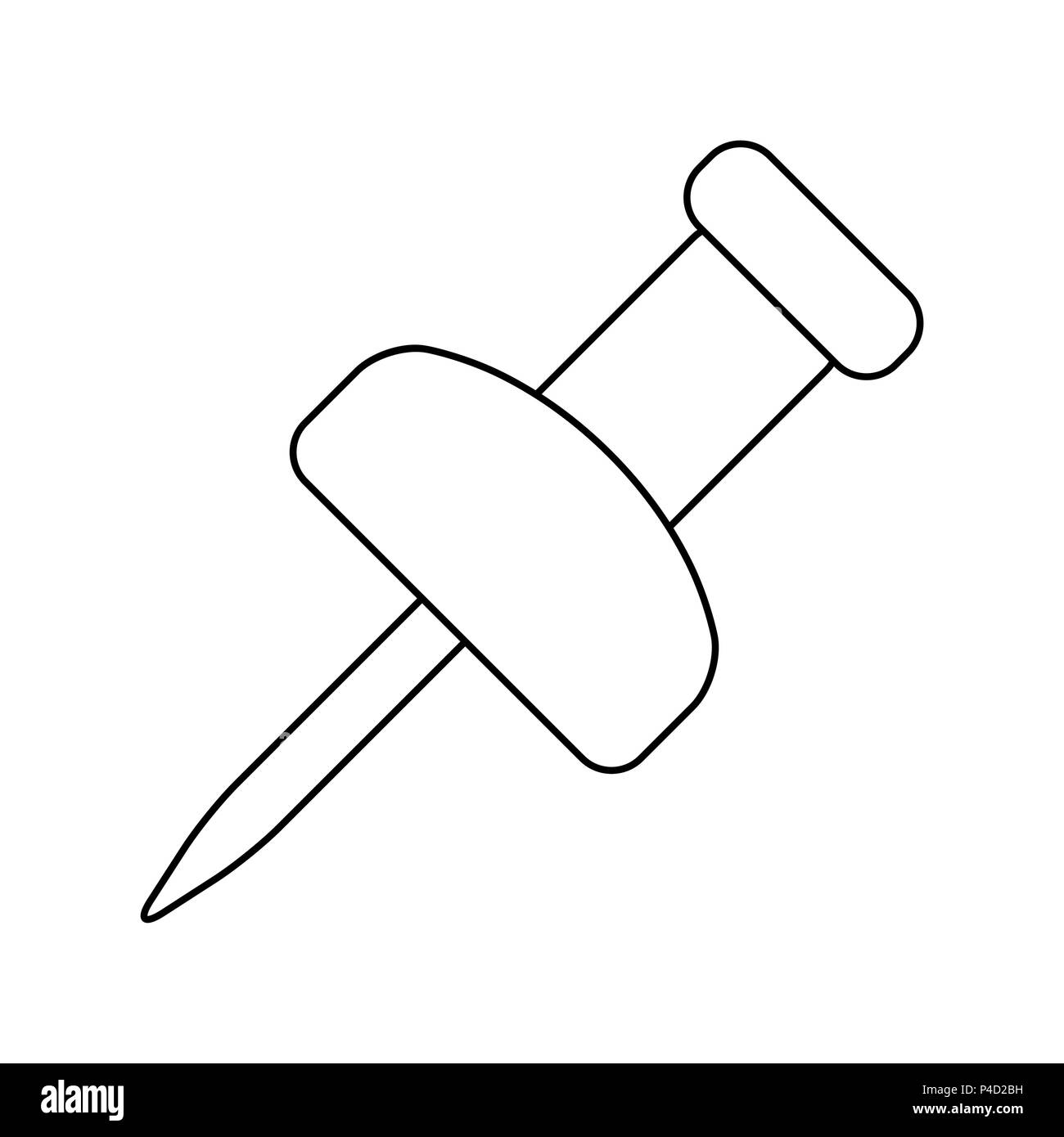 Drücken Sie pin-Büro vektor design isoliert auf weißem Stock Vektor