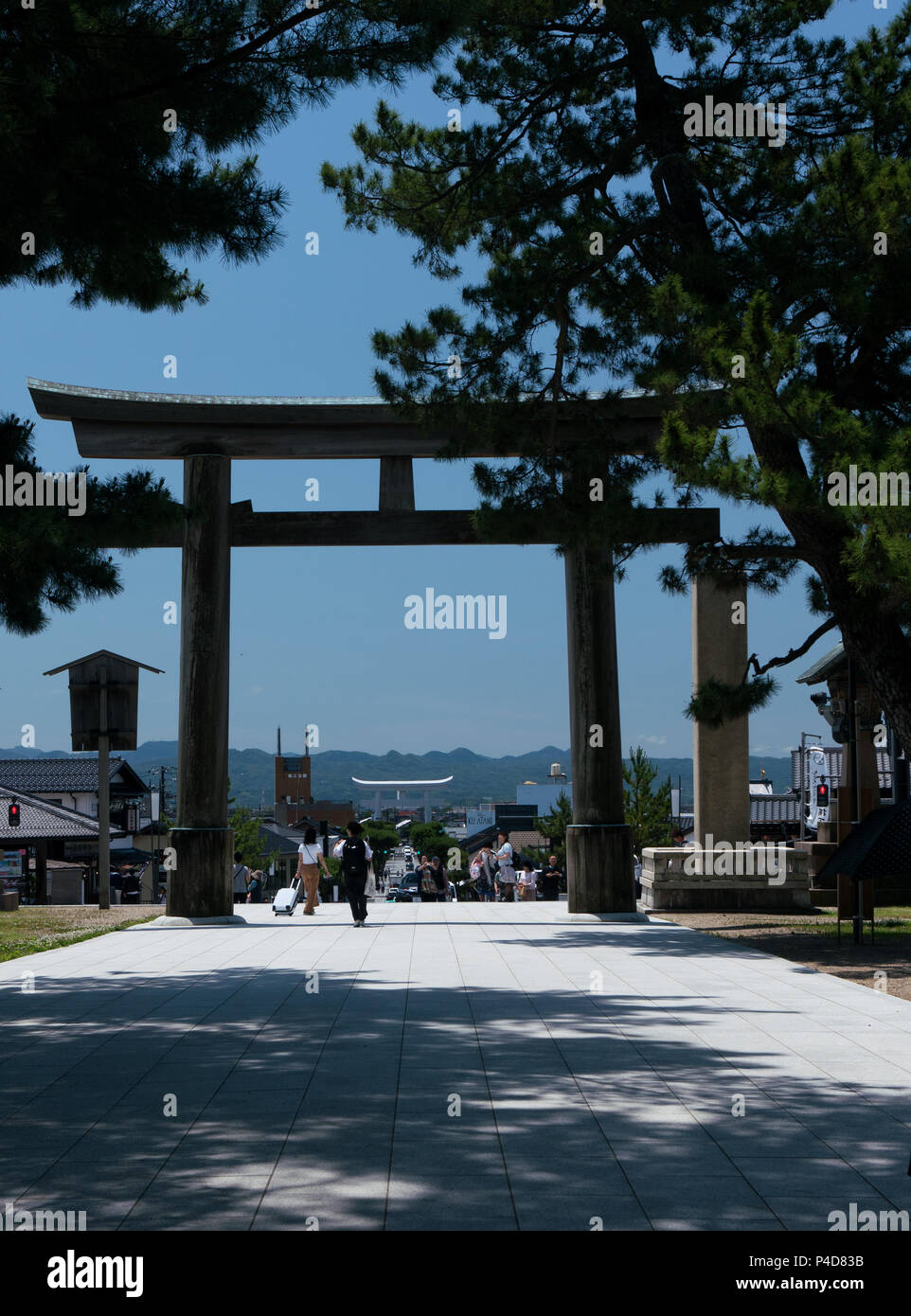 Izumo Taisha in der Präfektur Shimane gilt als einer der wichtigsten Japans Schreinen. Es gibt keine Aufzeichnungen, aber es wird auch geglaubt, das älteste zu sein. Stockfoto