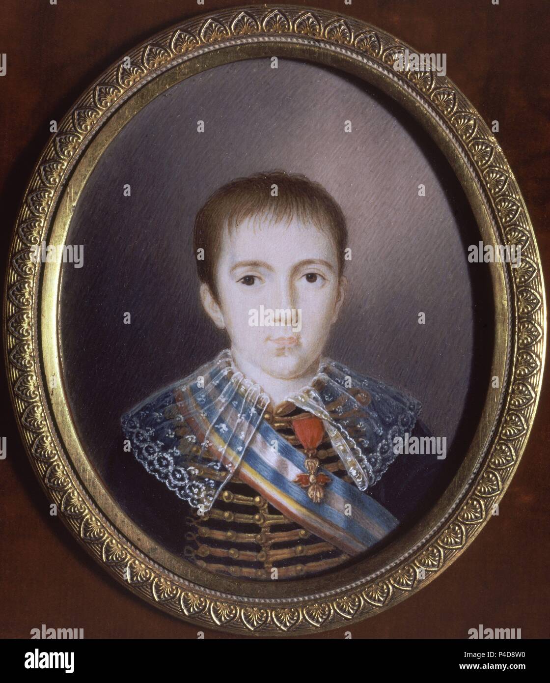 INFANTE CARLOS LUIS - HIJO DEL INFANTE CARLOS MARIA ISIDRO Y DE Mª FRANCISCA DE ASIS DE BRAGANZA. Autor: Luis de la Cruz y Ríos (1776-1853). Lage: PALACIO REAL - PINTURA, MADRID, SPANIEN. Stockfoto