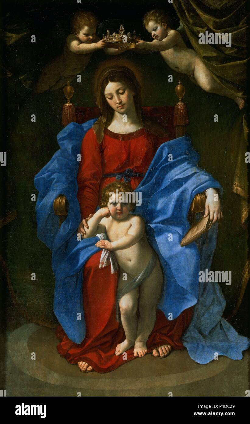 LA VIRGEN DE LA SILLA - SIGLO XVII-OLEO/LIENZO - 212 x 137 cm - NP 210 - ESCUELA ITALIANA. Autor: Guido Reni (1575-1642). Lage: Museo del Prado - PINTURA, MADRID, SPANIEN. Stockfoto