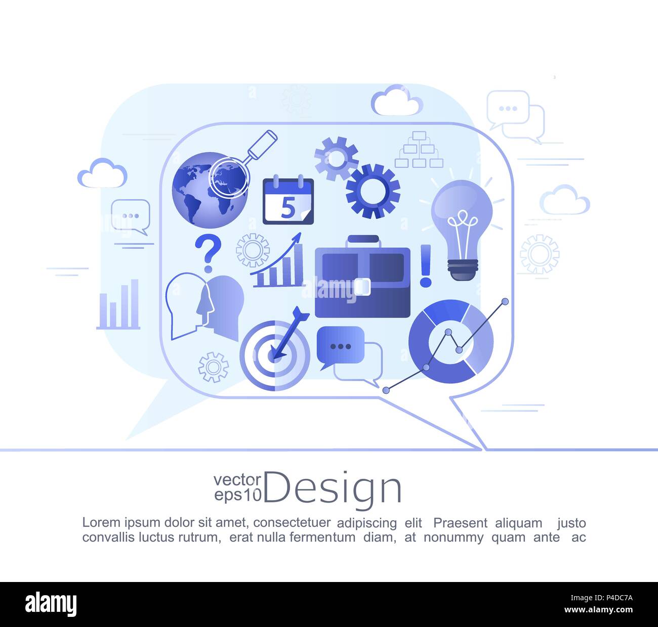 Kreative Infografik Konzept der Business Consulting. Verschiedene Zeichen und Symbole, die den Kurs eines Unternehmens. Vector Illustration. Stock Vektor