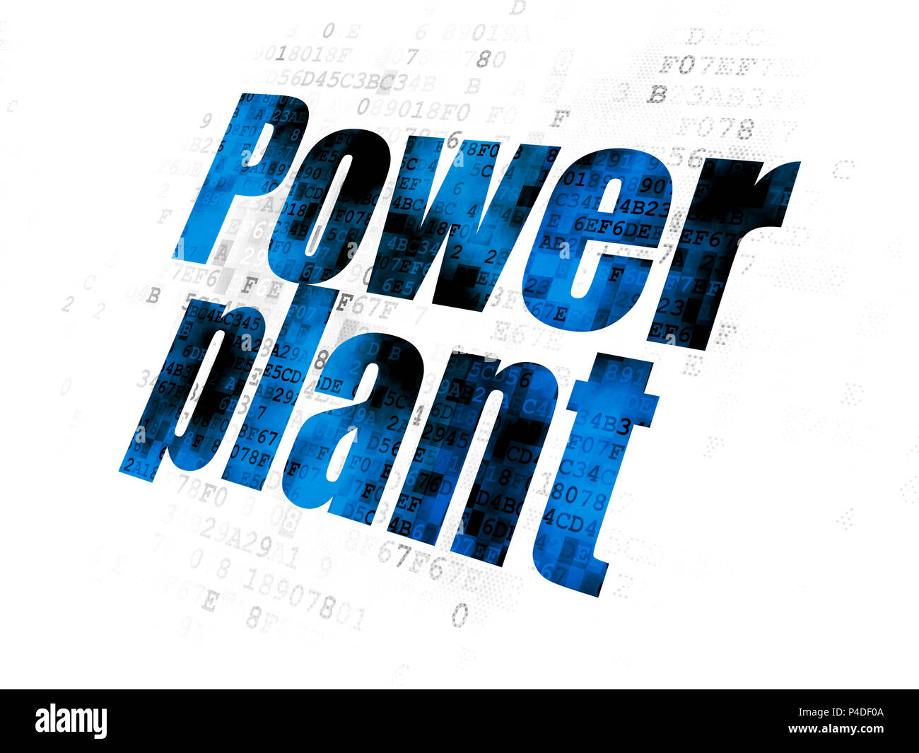 Industrie-Konzept: Kraftwerk auf Digital-Hintergrund Stockfoto
