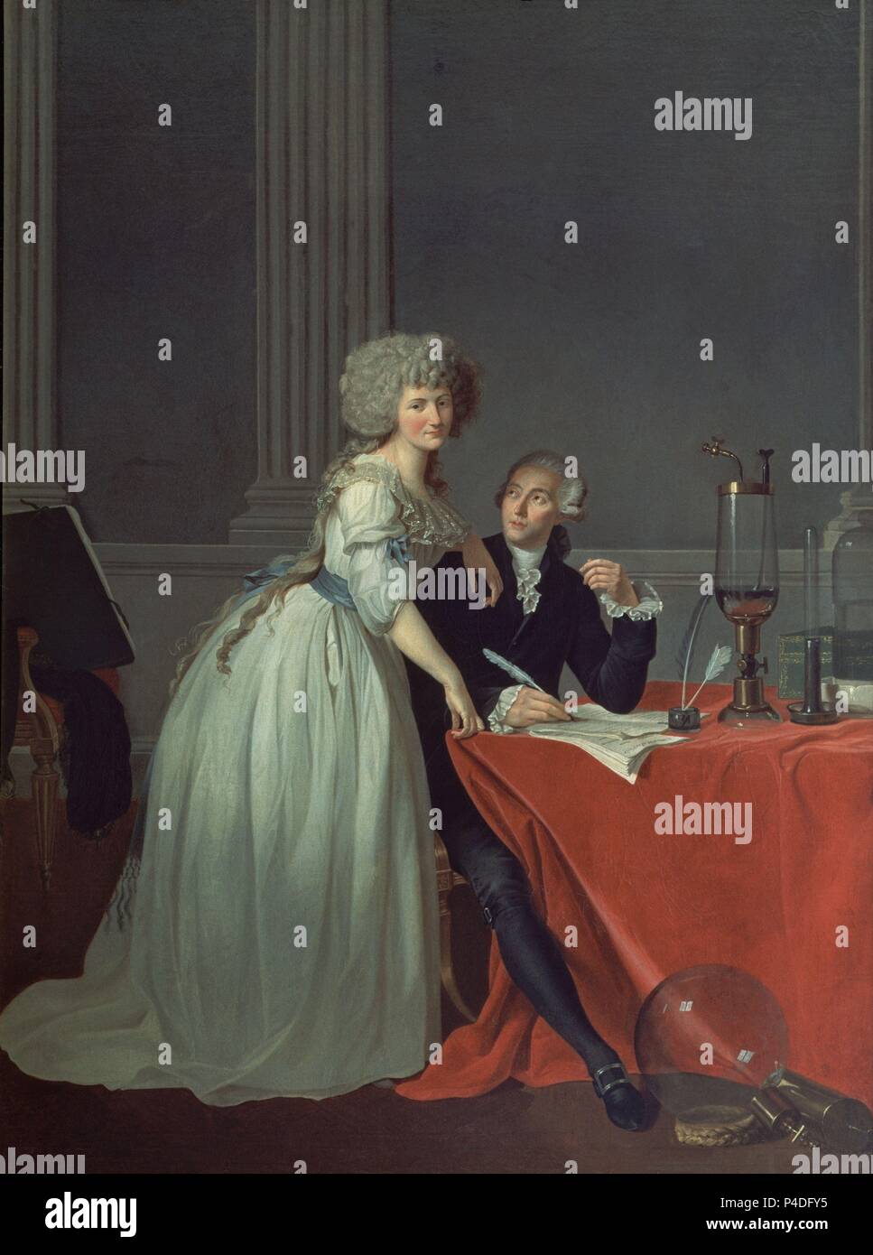 "Portrait von Antoine-Lauren Lavoisier und seiner Frau", 1788, Öl auf Leinwand, 102 x 76 cm. Autor: Jacques Louis David (1748-1825). Lage: Metropolitan Museum of Art, New York. Stockfoto