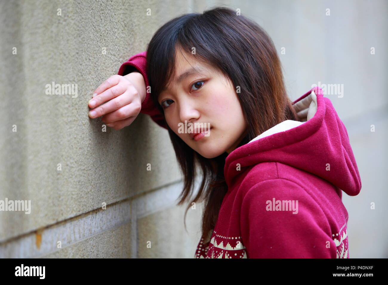 Ein junger Sad girl portrait Stockfoto