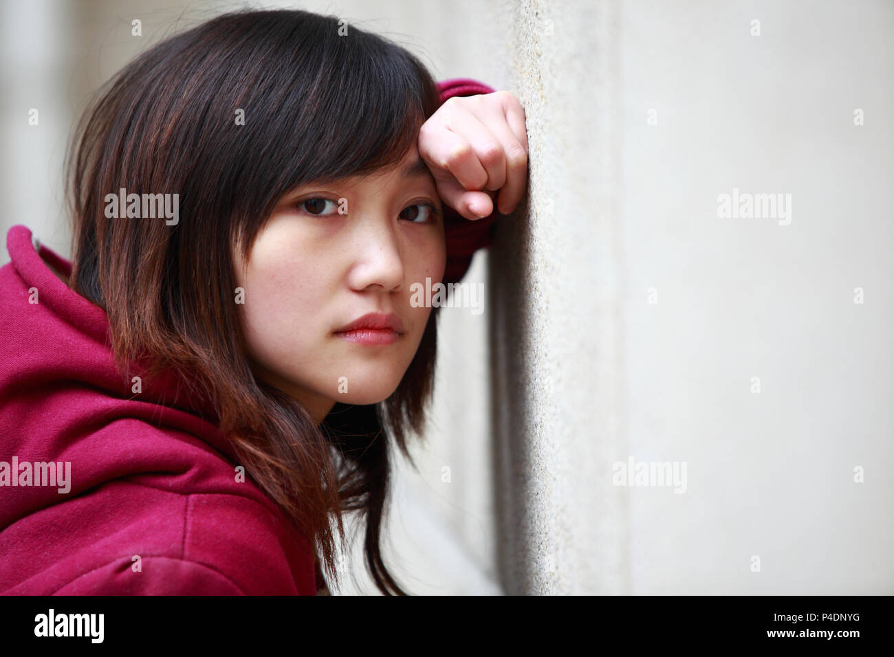 Ein junger Sad girl portrait Stockfoto