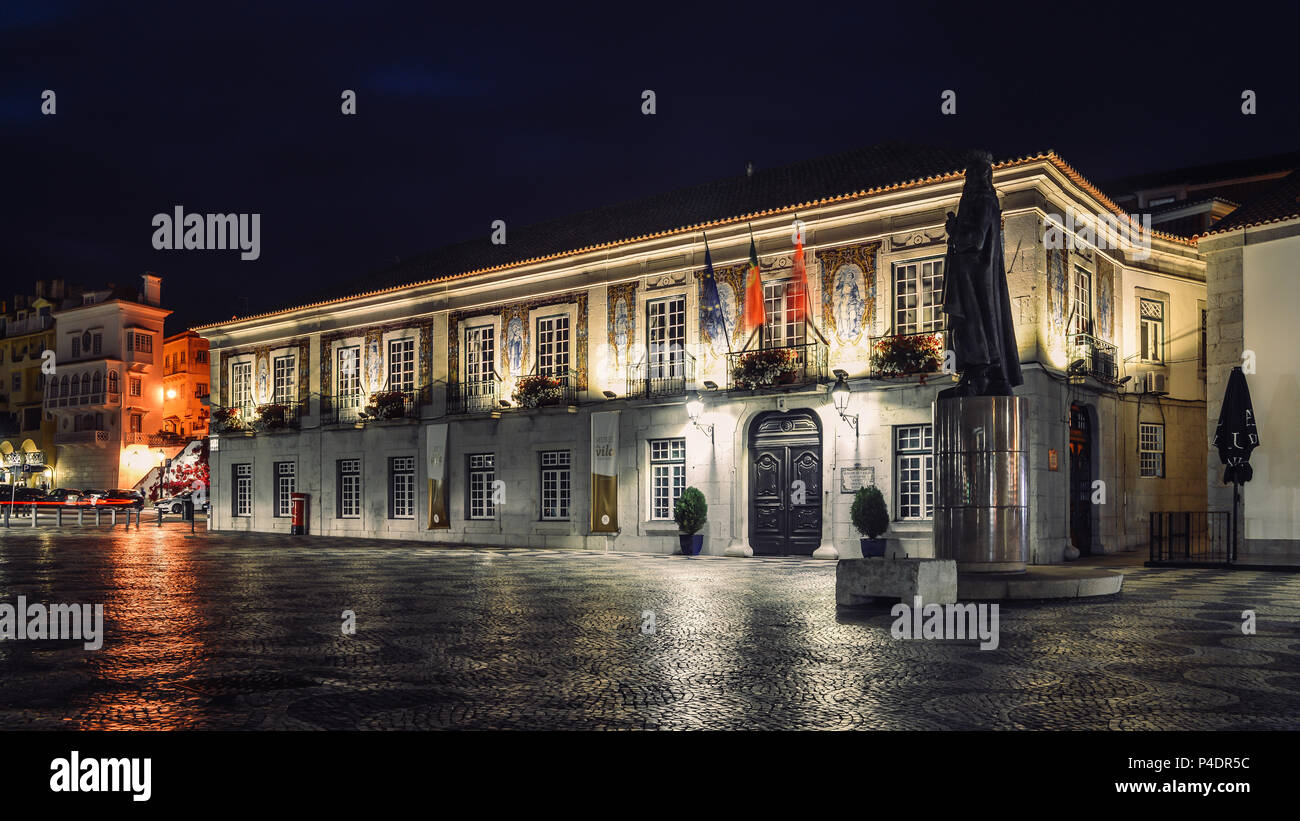 Rathaus mit Azulejos, wie portugiesische Kacheln und religiöse Symbole bekannt eingerichtet Stockfoto