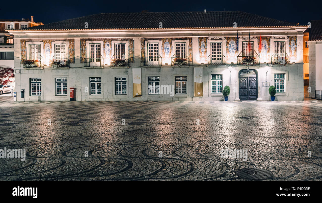 Rathaus mit Azulejos, wie portugiesische Kacheln und religiöse Symbole bekannt eingerichtet Stockfoto