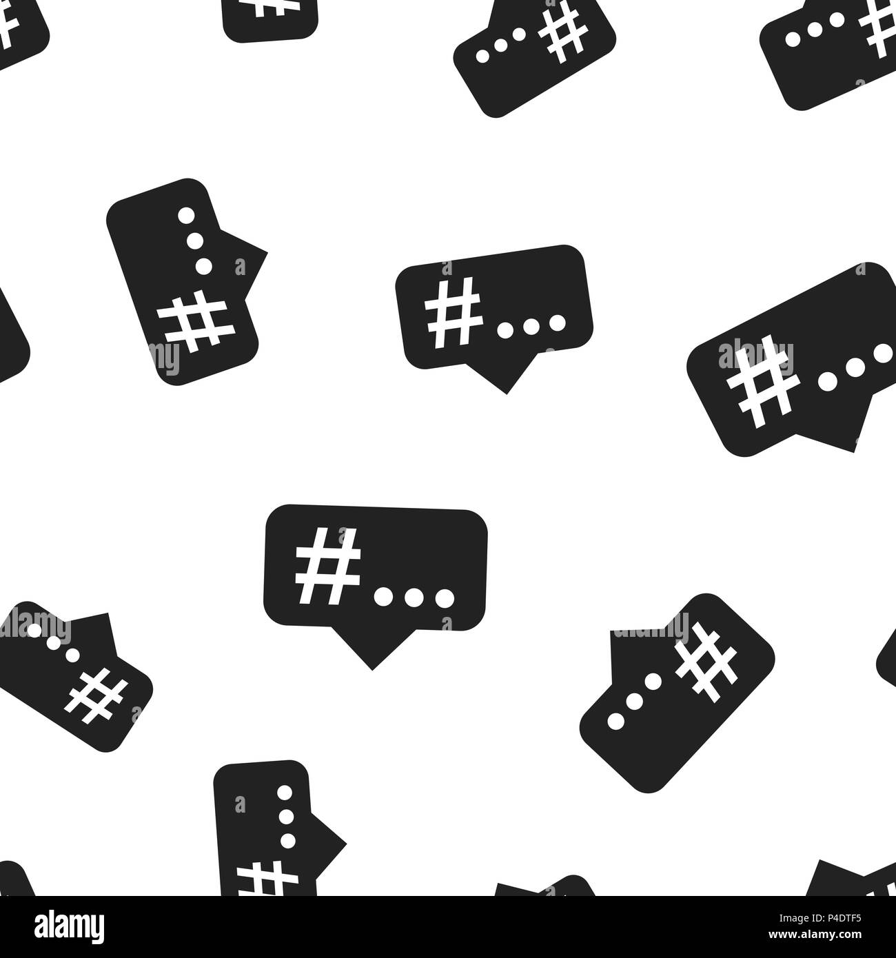 Hashtag icon nahtlose Muster Hintergrund. Geschäftskonzept Vector Illustration. Social Media Marketing symbol Muster. Stock Vektor