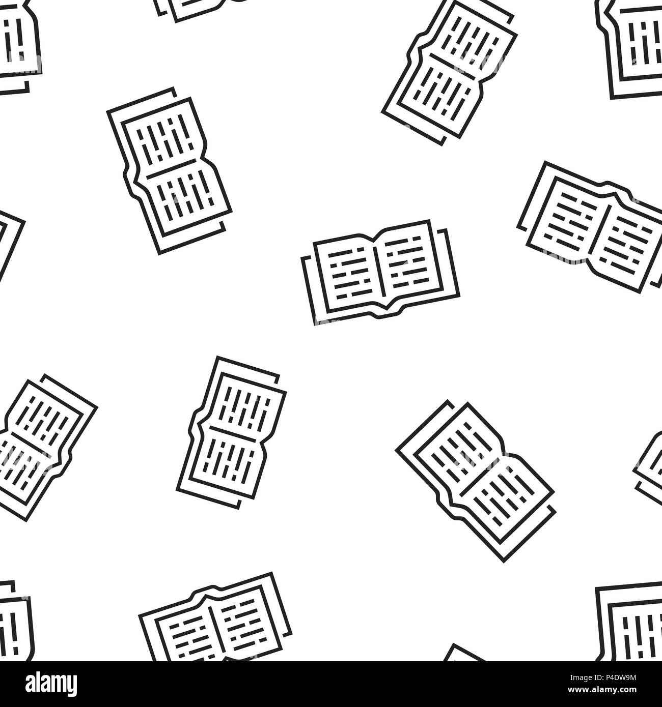 Buchsymbol nahtlose Muster Hintergrund geöffnet. Geschäftskonzept Vector Illustration. Bildung Bibliothek symbol Muster. Stock Vektor