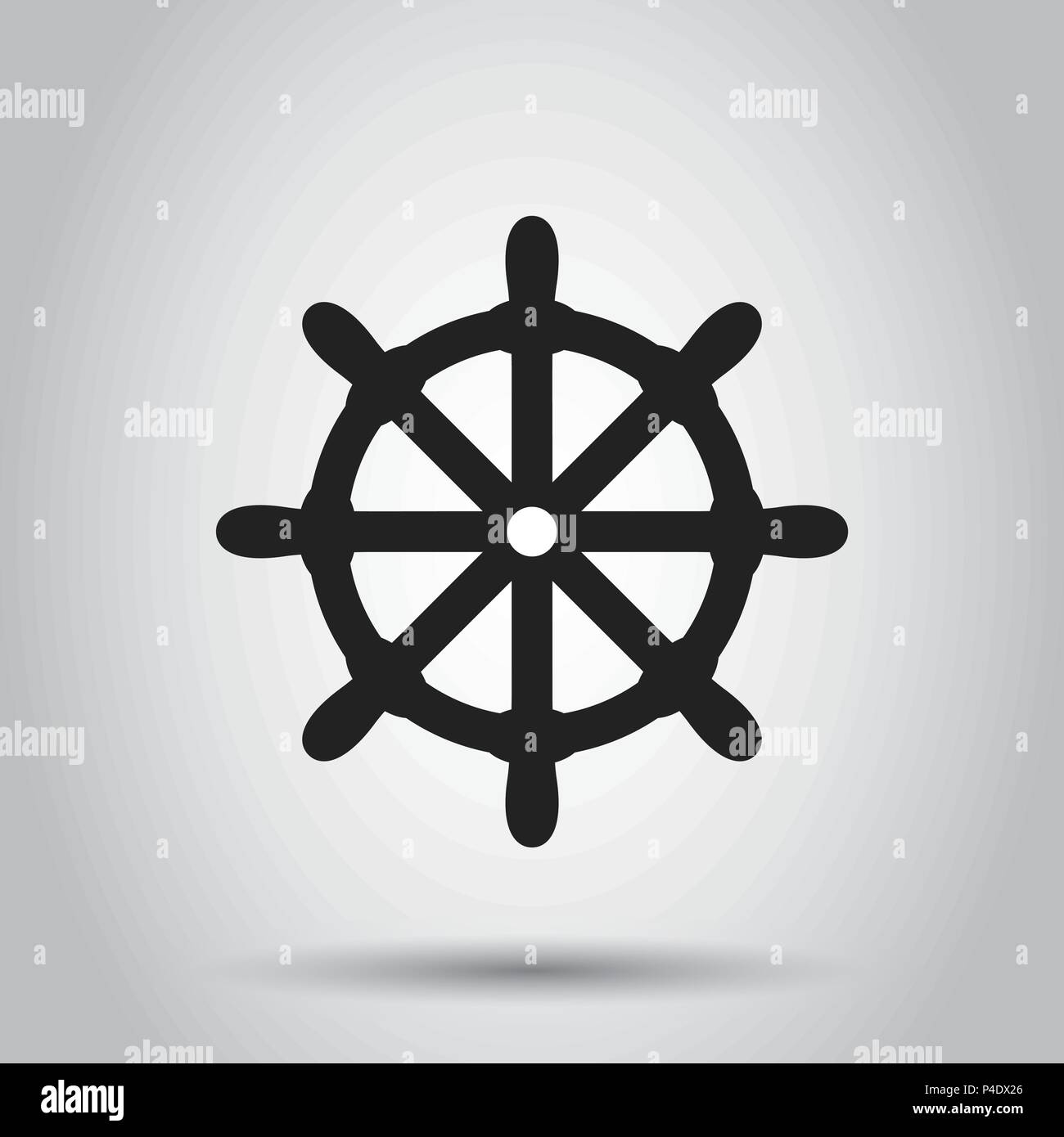 Lenkrad ruder Symbol. Vector Illustration. Business Konzept Schiff rad Piktogramm. Stock Vektor