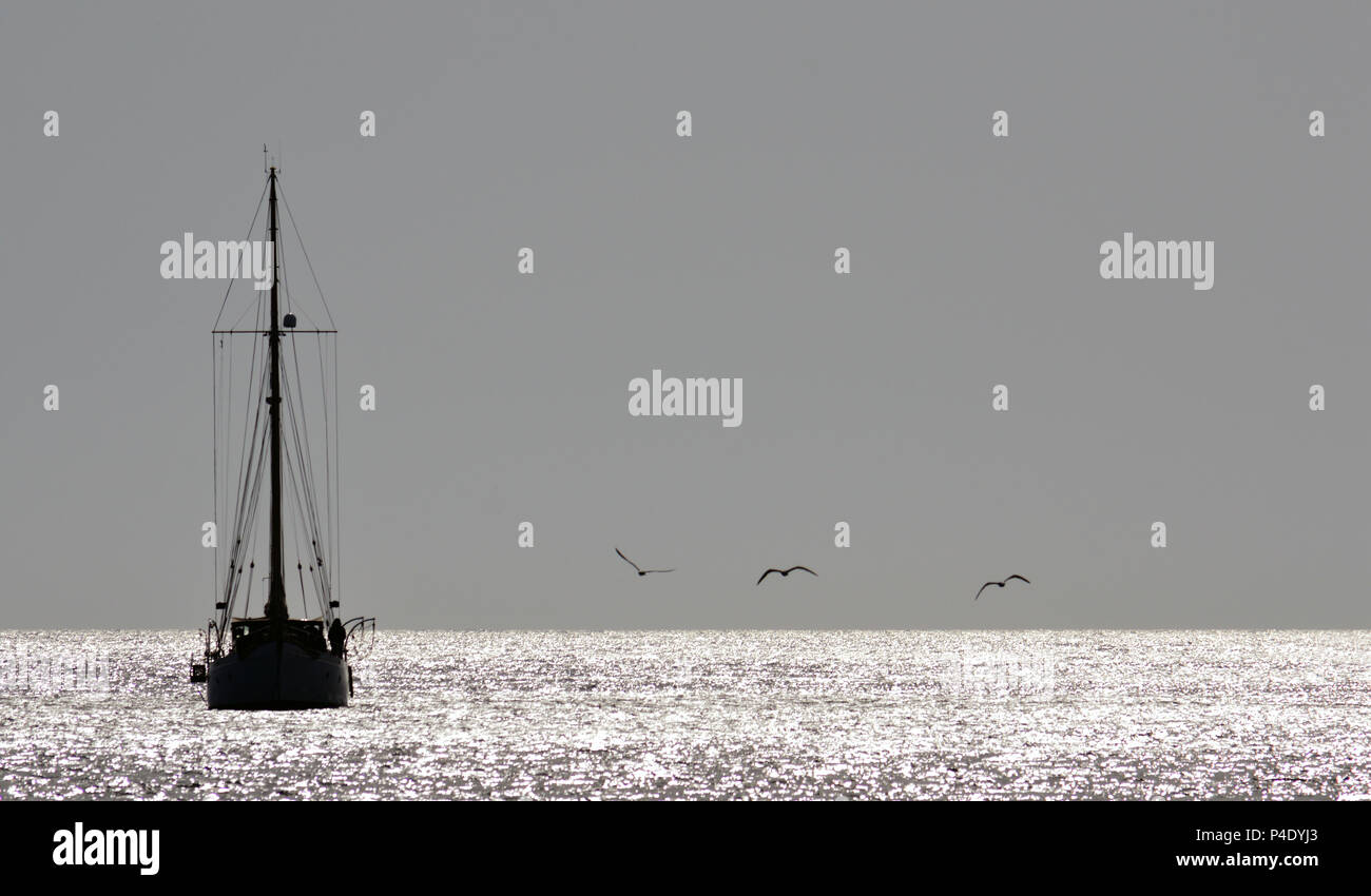 Riflessi D'Argento sul Mare di Mondello Stockfoto