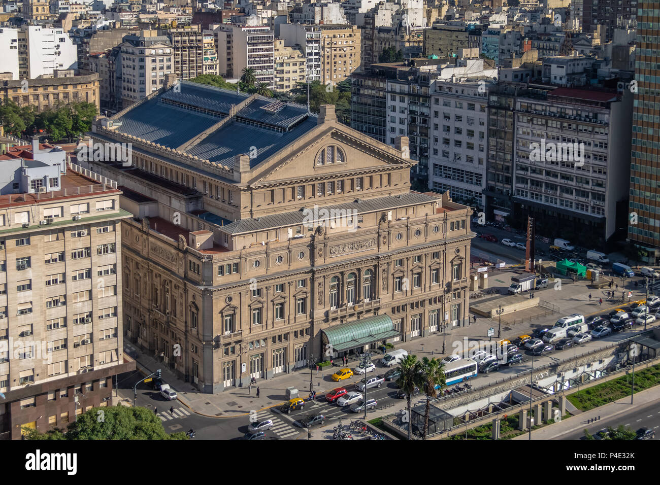 Luftbild des Teatro Colon in Buenos Aires, Argentinien Stockfoto