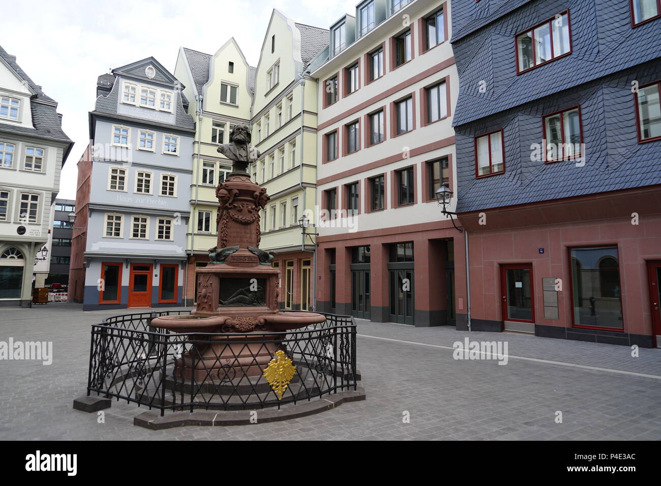 Stoltze-Brunnen, Stoltze Fontain, Hühnermarkt, Marktplatz, Dom-Römer-Projekt, Neue Frankfurter Altstadt, Altstadt, Frankfurt am Main, Deutschland Stockfoto