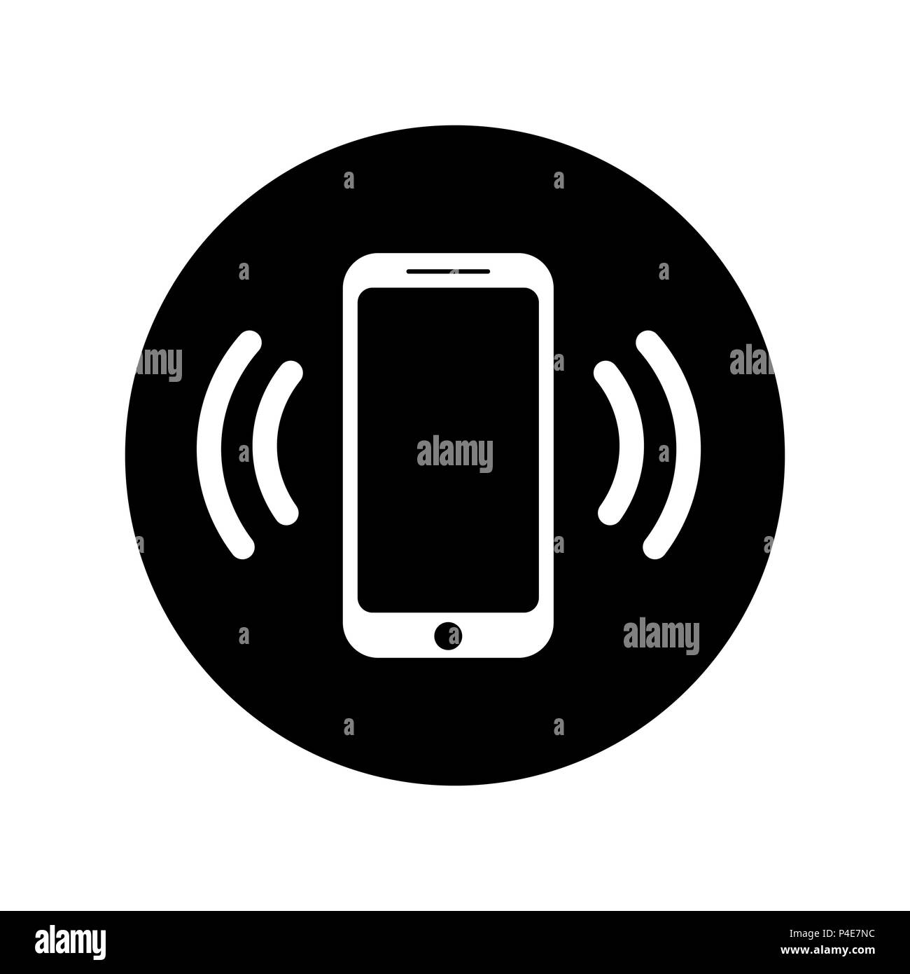 Klingelnden Telefon Symbol im Kreis. Mobile Anruf auf das Symbol Stock Vektor