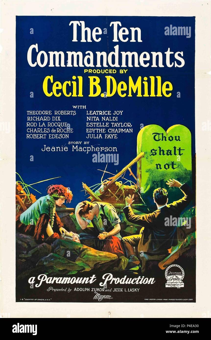 Original Film Titel: DIE ZEHN GEBOTE. Englischer Titel: DIE ZEHN GEBOTE. Regisseur: CECIL B DEMILLE. Jahr: 1923. Quelle: Paramount Pictures/Album Stockfoto