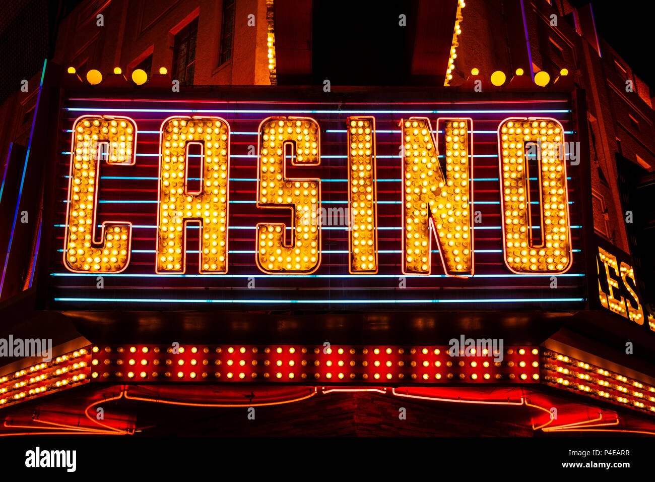 Casino Neon Licht Zeichen, Fremont, Las Vegas Stockfotografie - Alamy